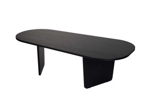 Drewniany stolik kawowy "Ovalis" - 130 x 65 x 40 cm - Czarne drewno