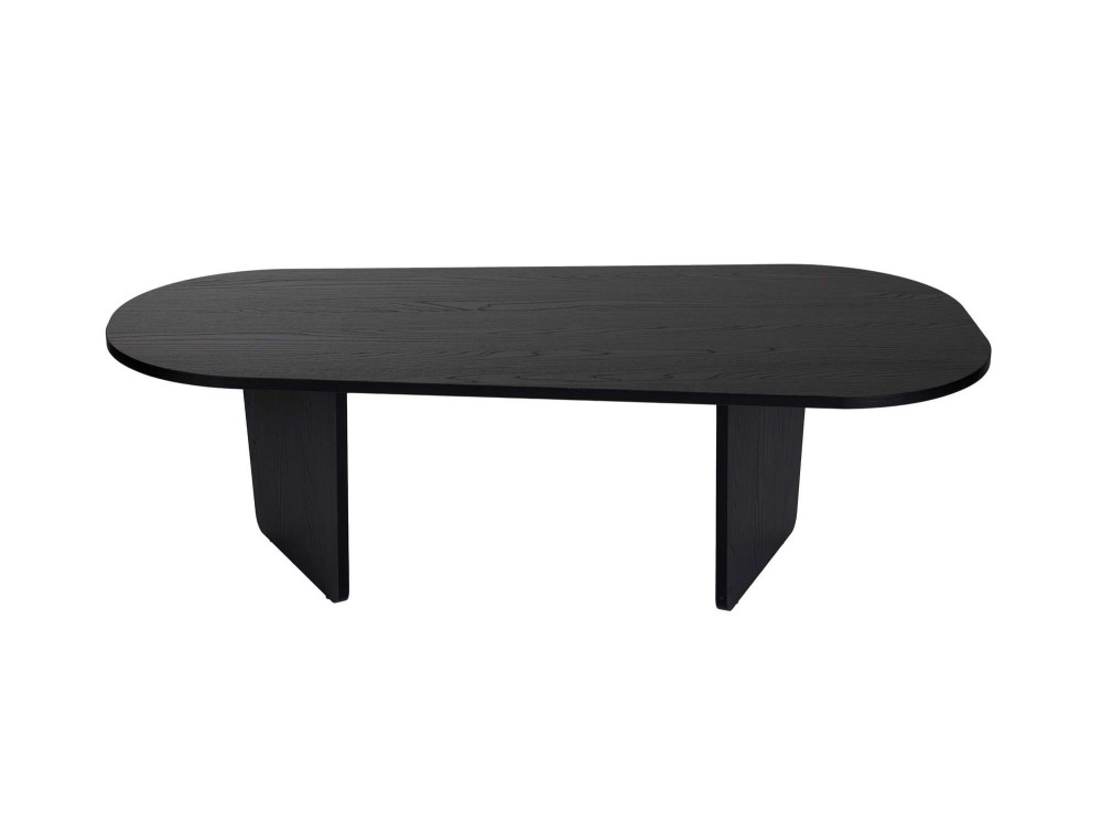 Drewniany stolik kawowy "Ovalis" - 130 x 65 x 40 cm - Czarne drewno