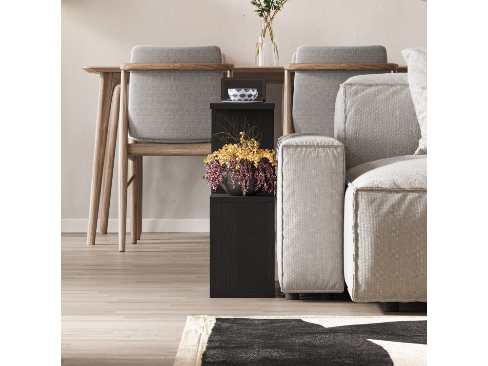 Drewniany stolik kawowy "Homemania" - 60 x 20 x 60 cm - Czarne drewno