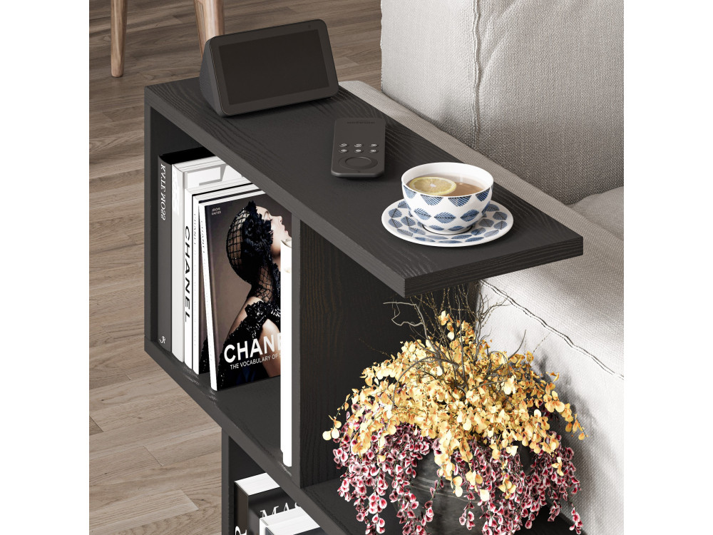 Drewniany stolik kawowy "Homemania" - 60 x 20 x 60 cm - Czarne drewno