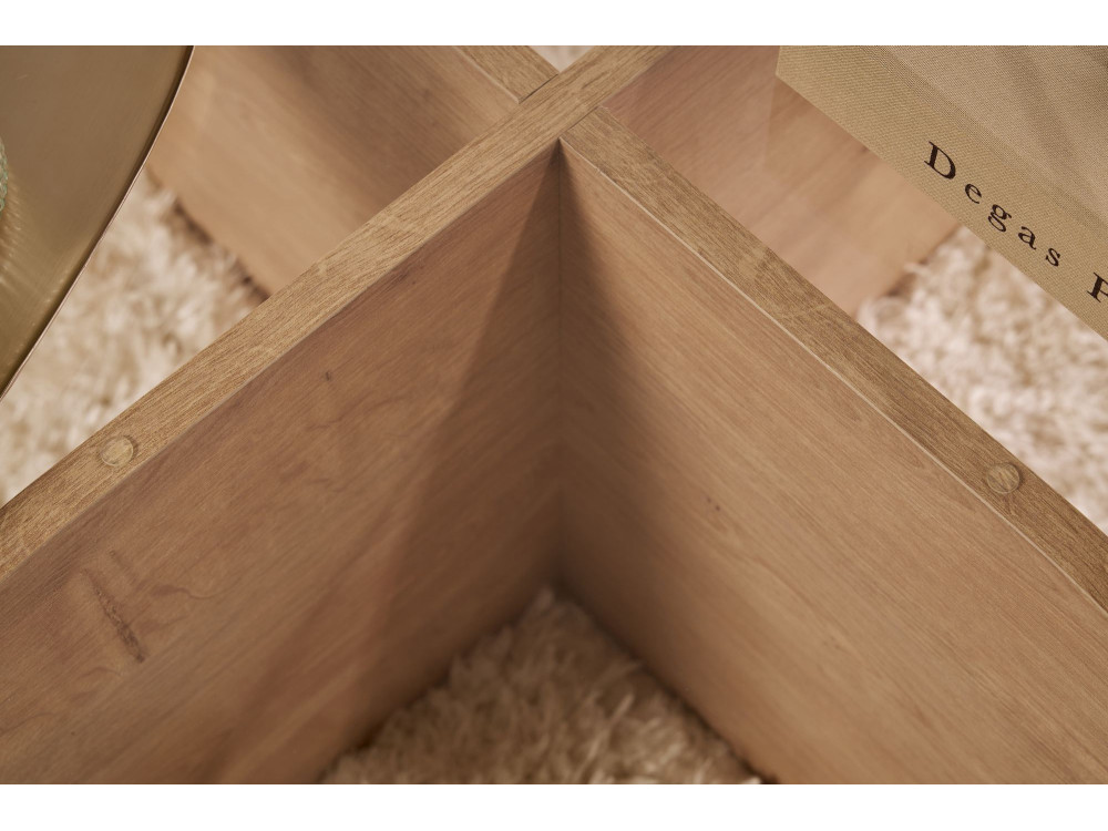 Drewniany stolik kawowy "Aeris" - 75 x 75 x 35 cm - SaphirTransparent Oak