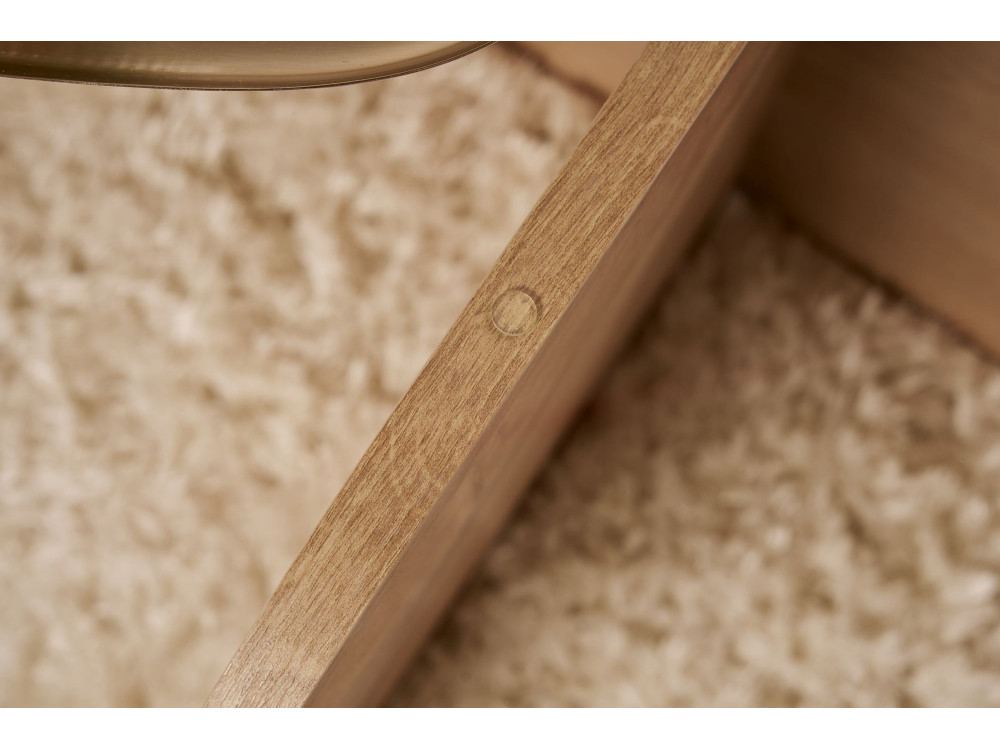 Drewniany stolik kawowy "Aeris" - 75 x 75 x 35 cm - SaphirTransparent Oak