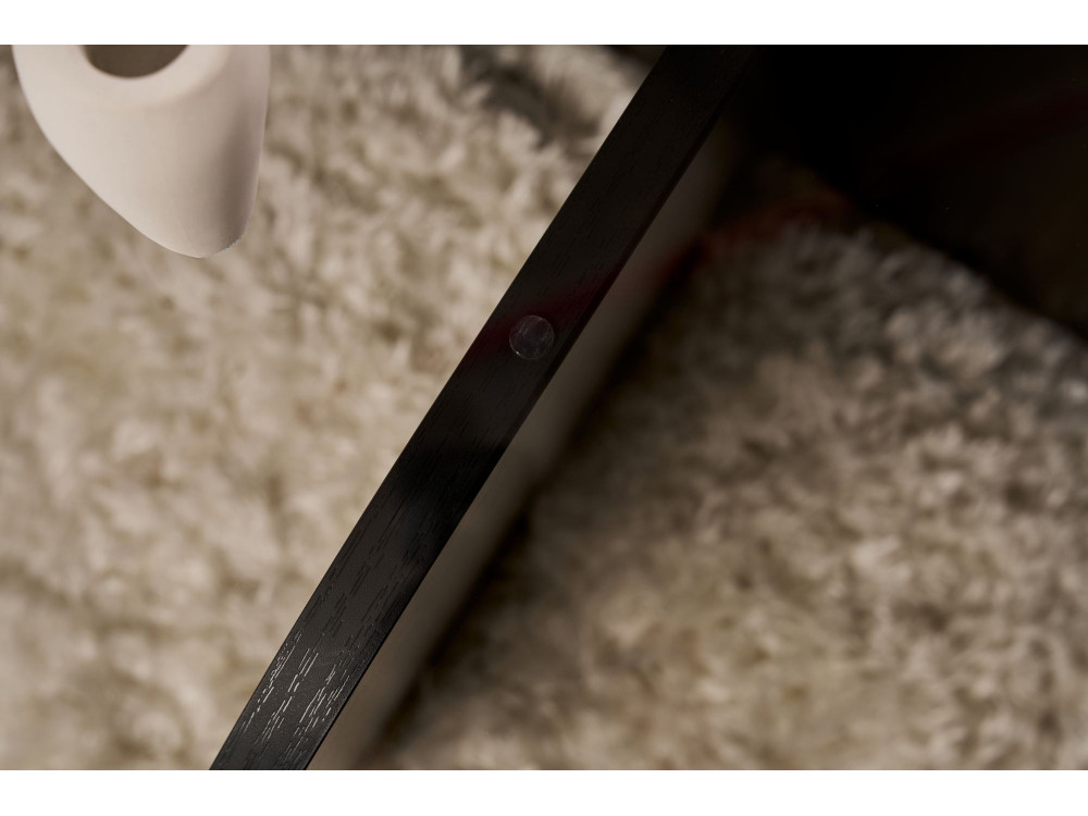 Drewniany stolik kawowy "Aeris" - 75 x 75 x 35 cm - Czarne drewnoPrzezroczysty