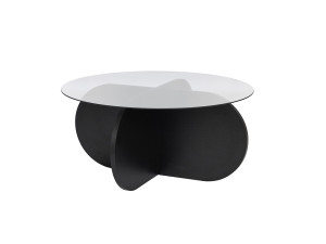 Drewniany stolik kawowy "Aeris" - 75 x 75 x 35 cm - drewno NoirFumée