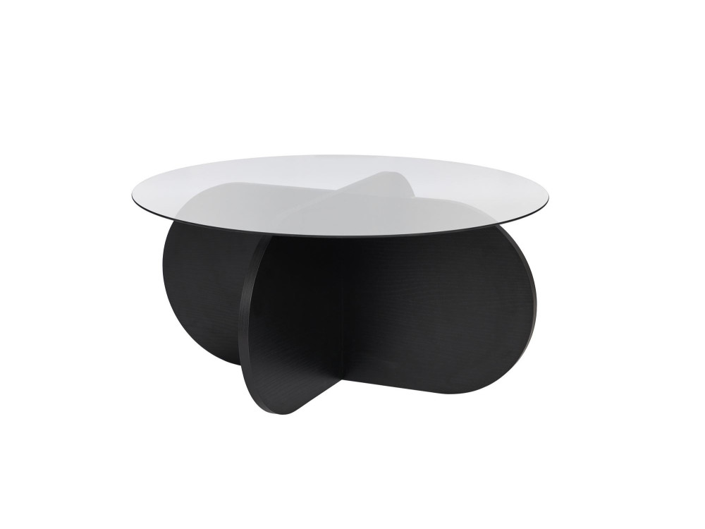Drewniany stolik kawowy "Aeris" - 75 x 75 x 35 cm - drewno NoirFumée