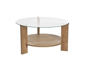 Drewniany stolik kawowy "Clara" - 75 x 75 x 40 cm - SaphirTransparent Oak