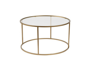 Metalowy stolik kawowy "Aurum" - 80 x 80 x 43 cm - Przezroczysty złoty