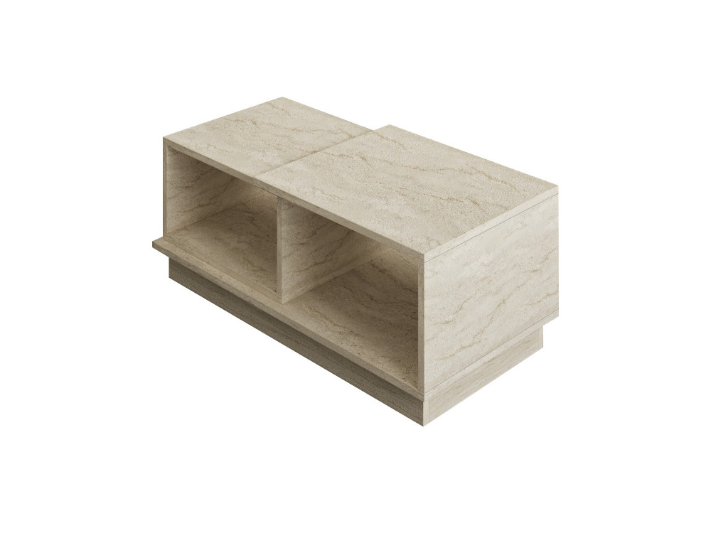 Drewniany stolik kawowy "Consept" - 90 x 45 x 36 cm - trawertyn