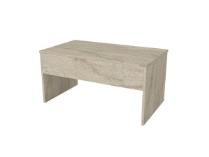 Stolik kawowy "Akilli" z drewnianym schowkiem - 90 x 45 x 52 cm - Trawertyn