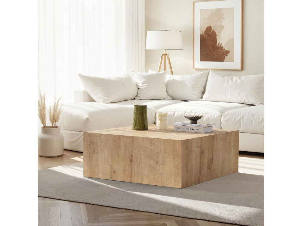 Stolik kawowy "Prizma" MDF - 90 x 90 x 35 cm - Dąb Szafirowy