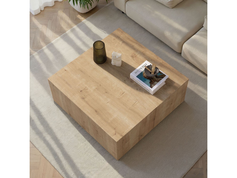 Stolik kawowy "Prizma" MDF - 90 x 90 x 35 cm - Dąb Szafirowy