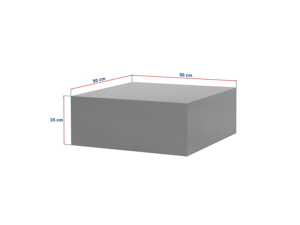 Stolik kawowy "Prizma" MDF - 90 x 90 x 35 cm - Czarne drewno