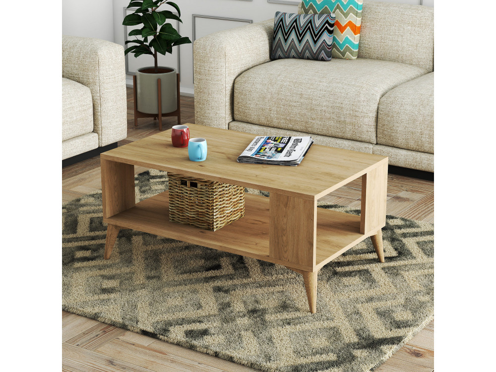 Drewniany stolik kawowy "Authentic" - 90 x 41 x 54 cm - Brązowy
