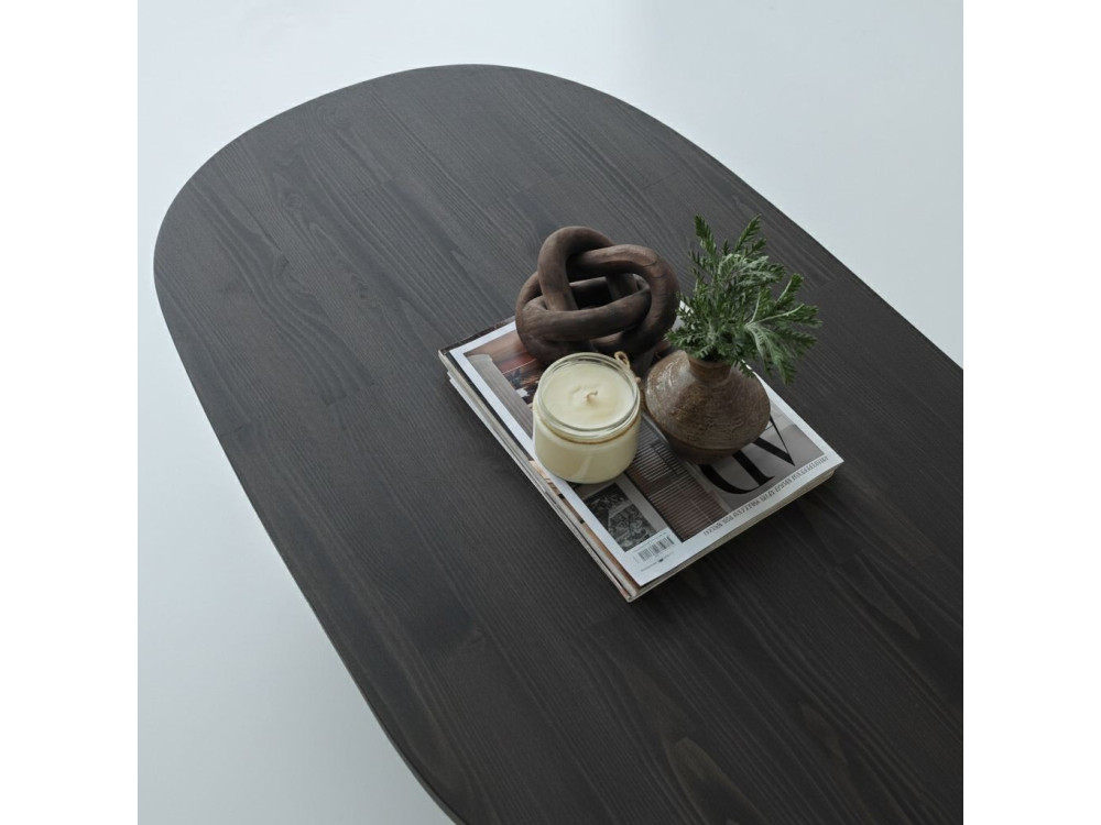 Drewniany stolik kawowy "Hudson" - 120 x 60 x 40 cm - Antracytowy szary