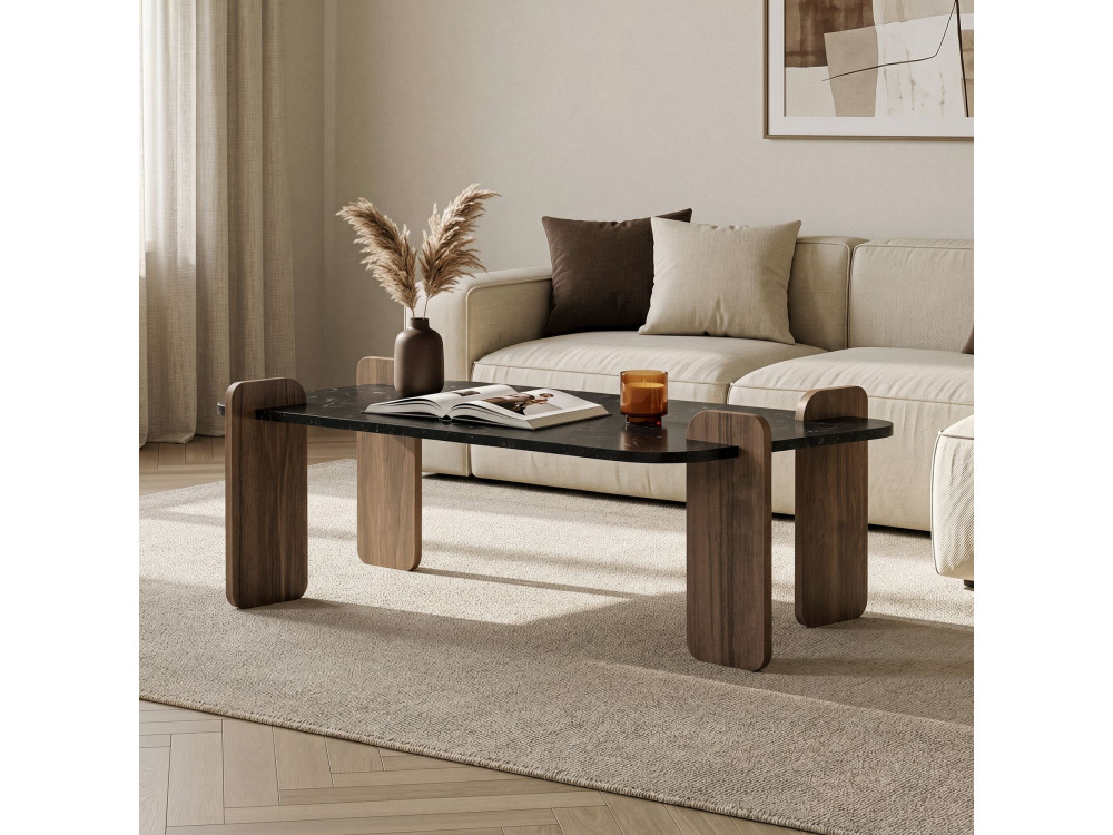 Drewniany stolik kawowy "Renard" - 120 x 60 x 35 cm - Czarny