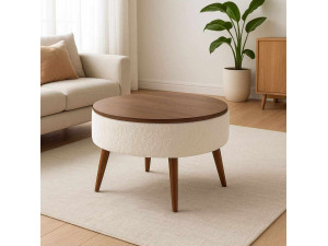 Stolik kawowy "Noya Round" - 60 x 60 x 44 cm - Biały