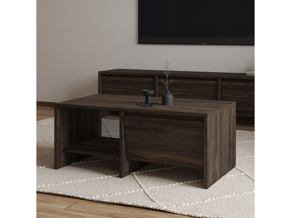 Drewniany stolik kawowy "Laris" - 90 x 45 x 35 cm - Brązowy