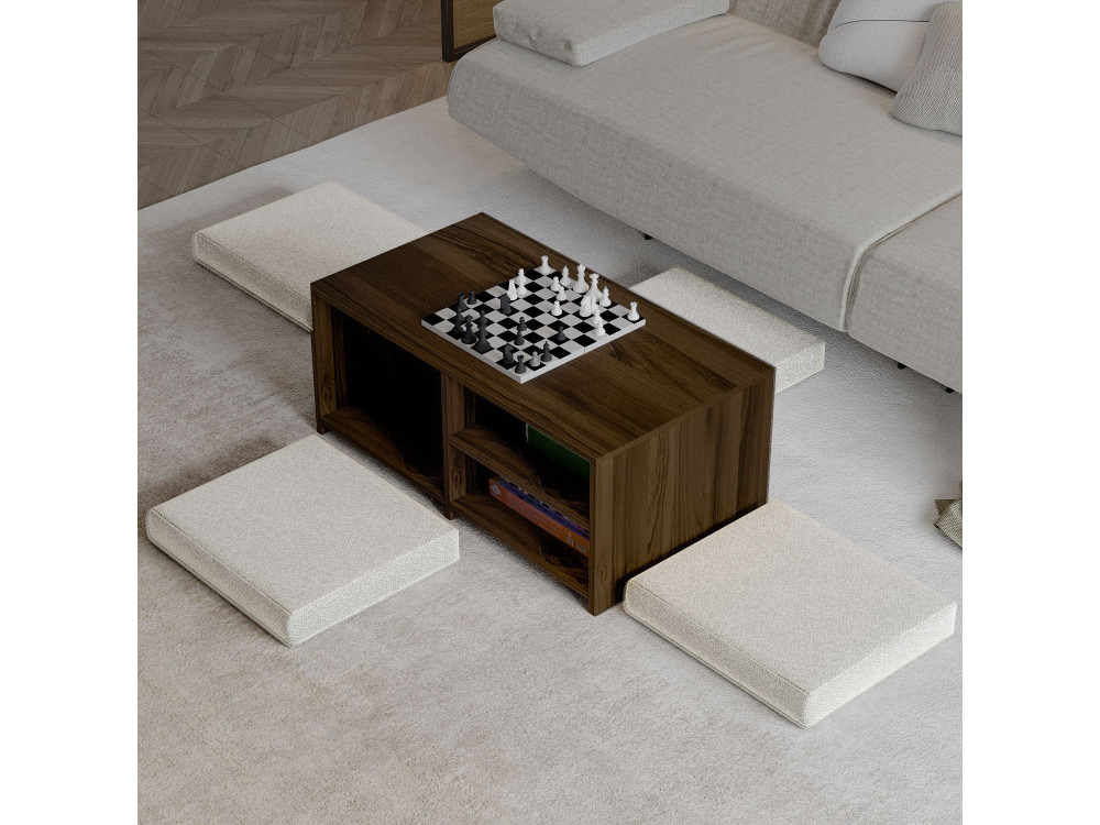 Drewniany stolik kawowy "Gord" - 90 x 45 x 44 cm - Brązowy