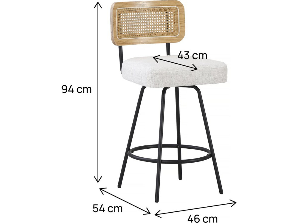 Zestaw 2 krzesełek do karmienia "Wilfried" z materiału - 51 x 44 x 95 cm - beżowy
