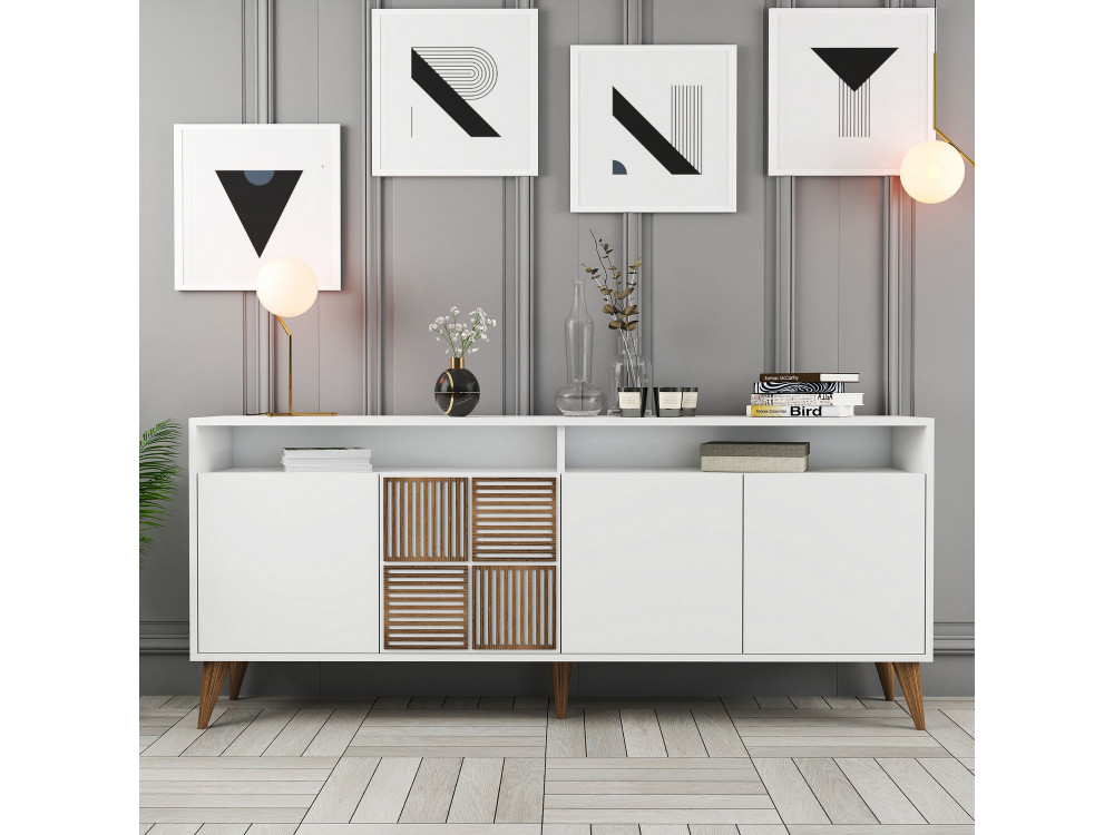 Drewniana konsola "Milan" - 180 x 35 x 78 cm - Biały
