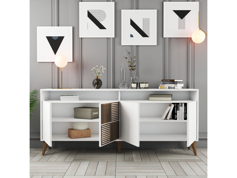 Drewniana konsola "Milan" - 180 x 35 x 78 cm - Biały
