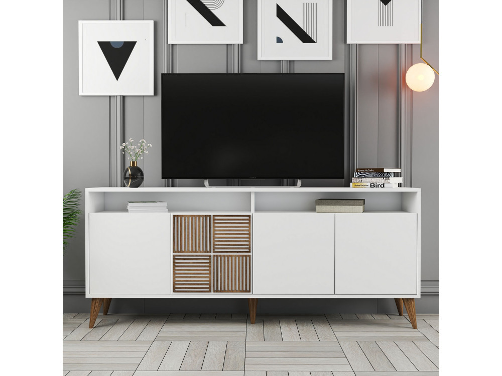 Drewniana konsola "Milan" - 180 x 35 x 78 cm - Biały