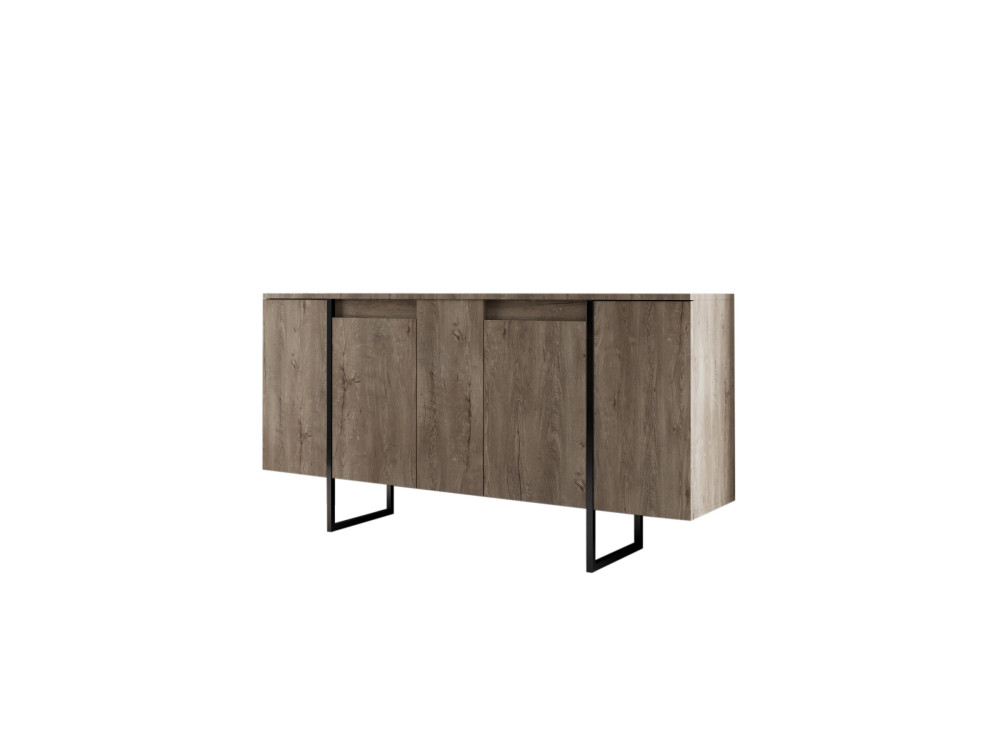 Drewniany kredens "Luxe" - 160 x 35 x 80 cm - Orzech czarny