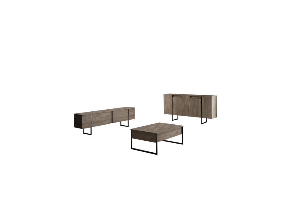 Drewniany kredens "Luxe" - 160 x 35 x 80 cm - Orzech czarny
