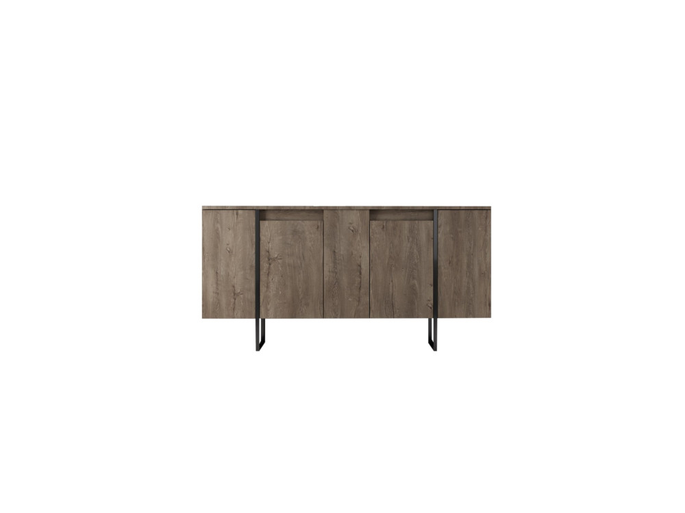 Drewniany kredens "Luxe" - 160 x 35 x 80 cm - Orzech czarny