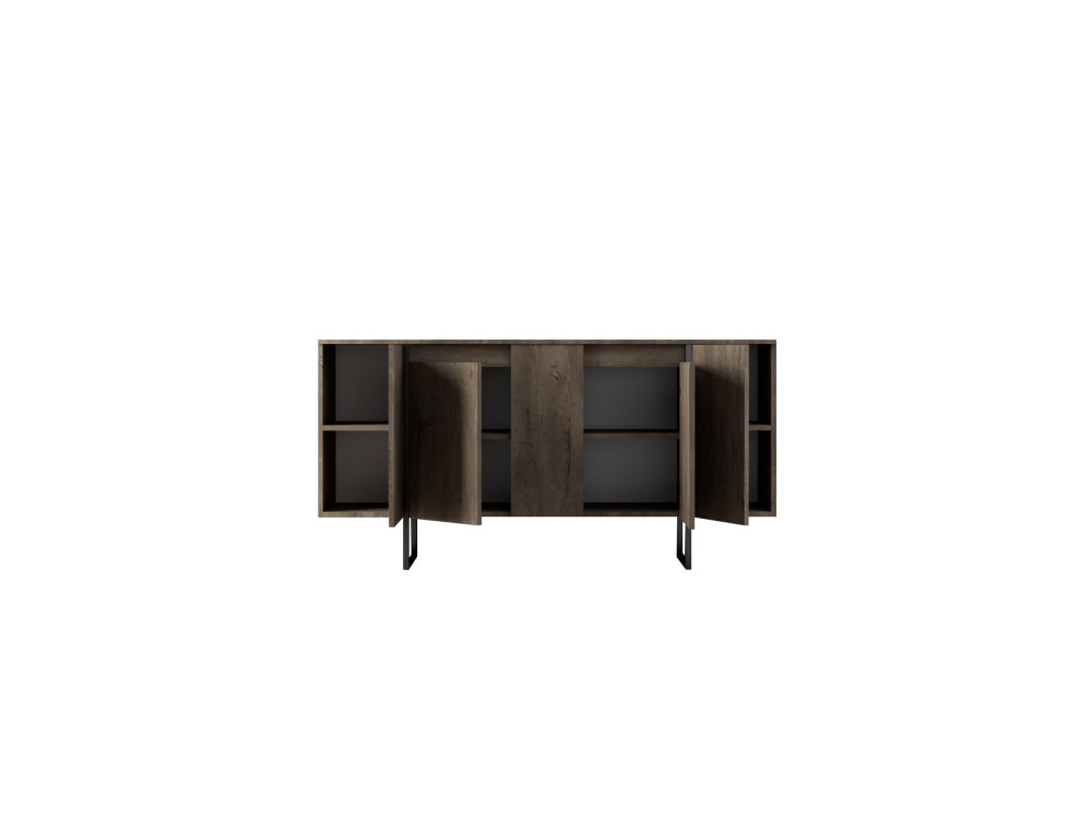 Drewniany kredens "Luxe" - 160 x 35 x 80 cm - Orzech czarny