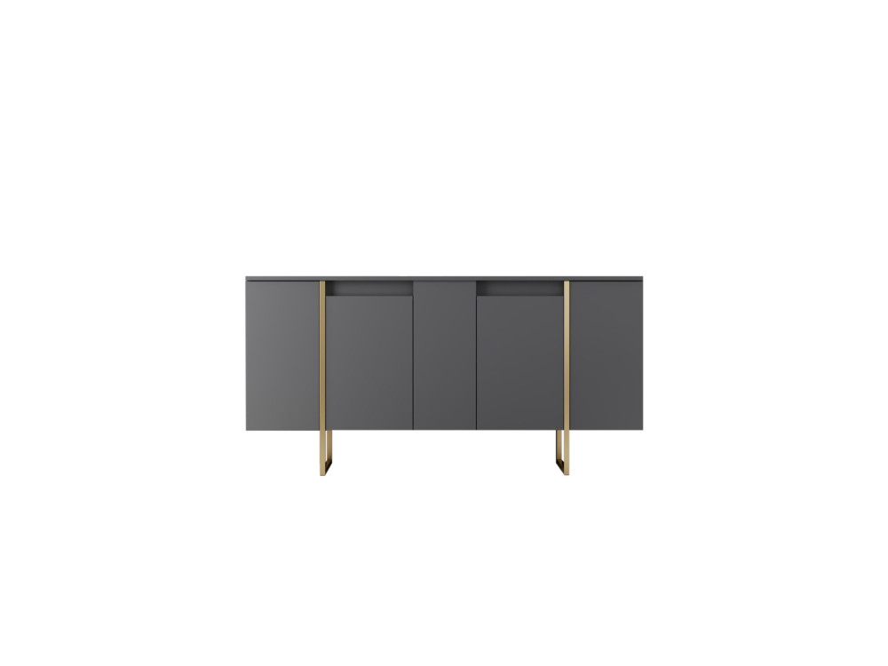Drewniany kredens "Luxe" - 160 x 35 x 80 cm - Antracytowe złoto