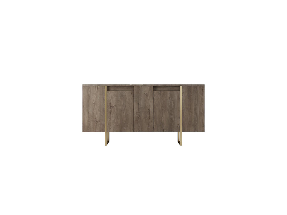 Drewniany kredens "Luxe" - 160 x 35 x 80 cm - Brązowy