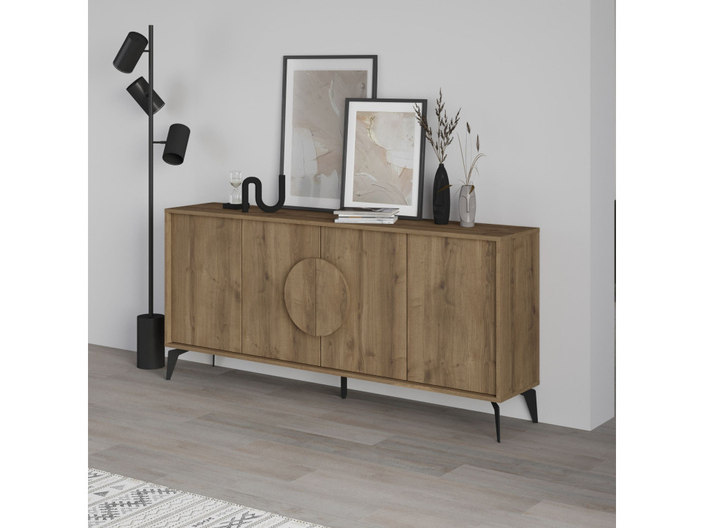 Drewniany kredens "Gora Wide" - 180 x 36 x 82 cm - Brązowy