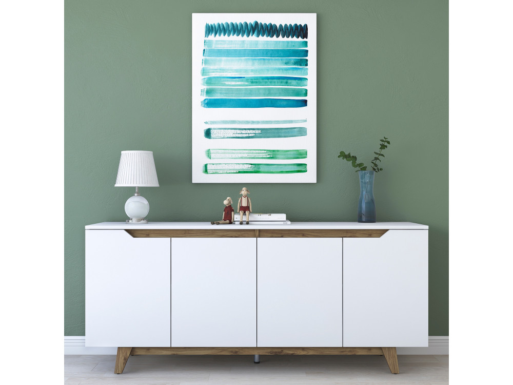 Drewniany kredens "Gondol" - 180 x 45 x 79 cm - Biały