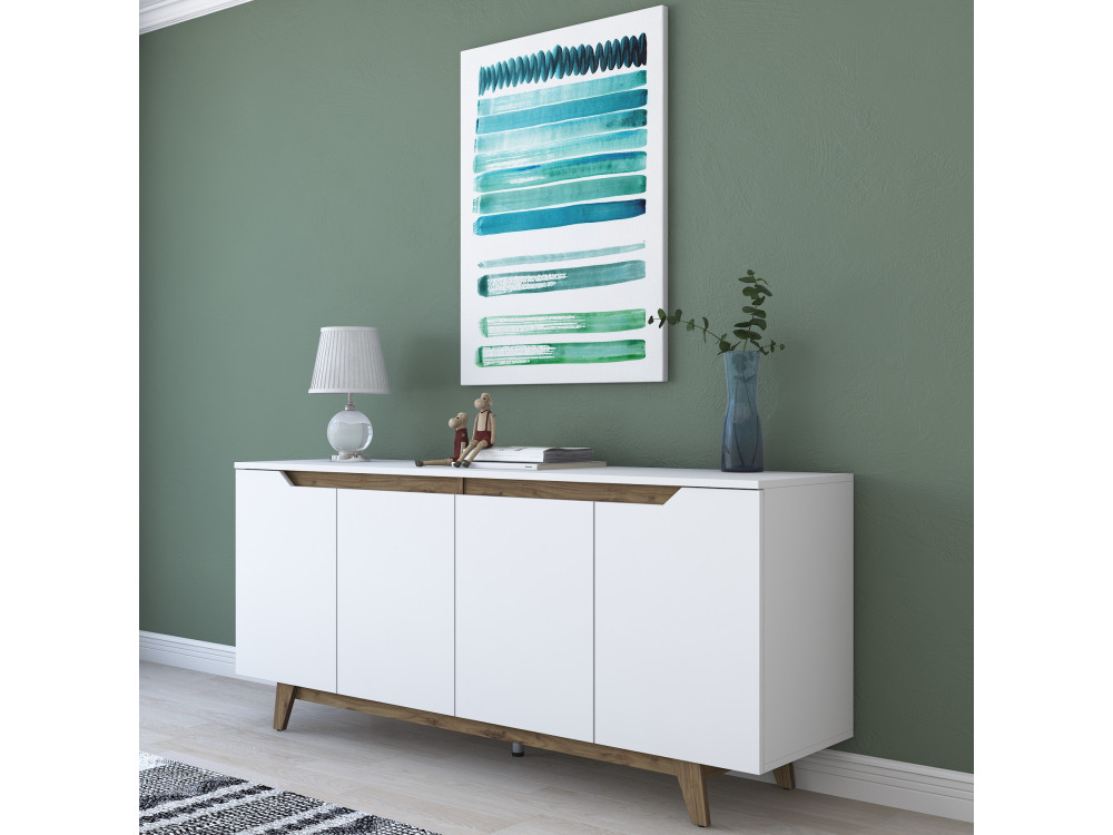 Drewniany kredens "Gondol" - 180 x 45 x 79 cm - Biały