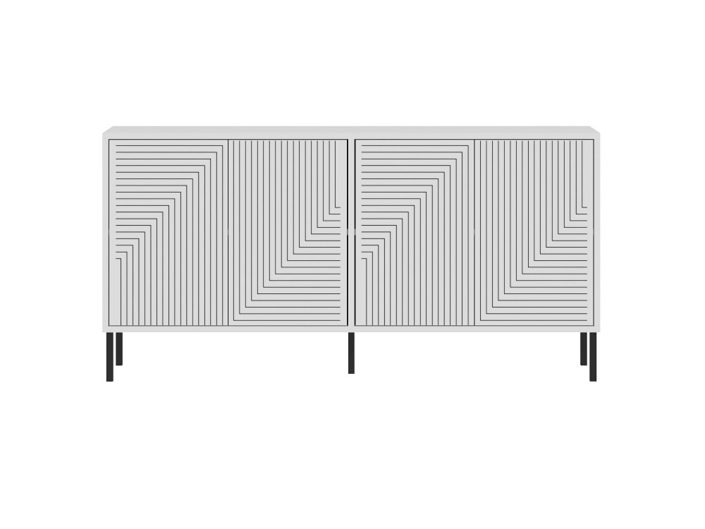 Drewniany kredens "Evolet" - 150 x 36 x 75 cm - Biały