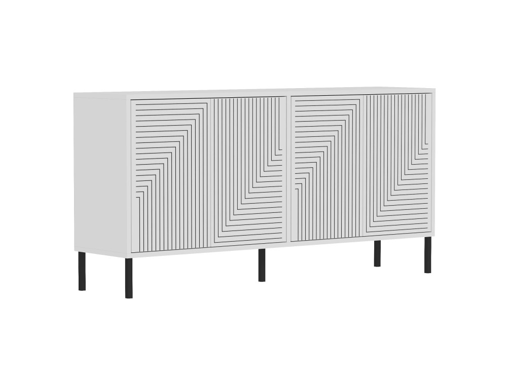 Drewniany kredens "Evolet" - 150 x 36 x 75 cm - Biały