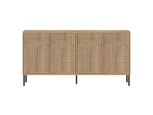 Drewniany kredens "Evolet" - 150 x 36 x 75 cm - Beżowy