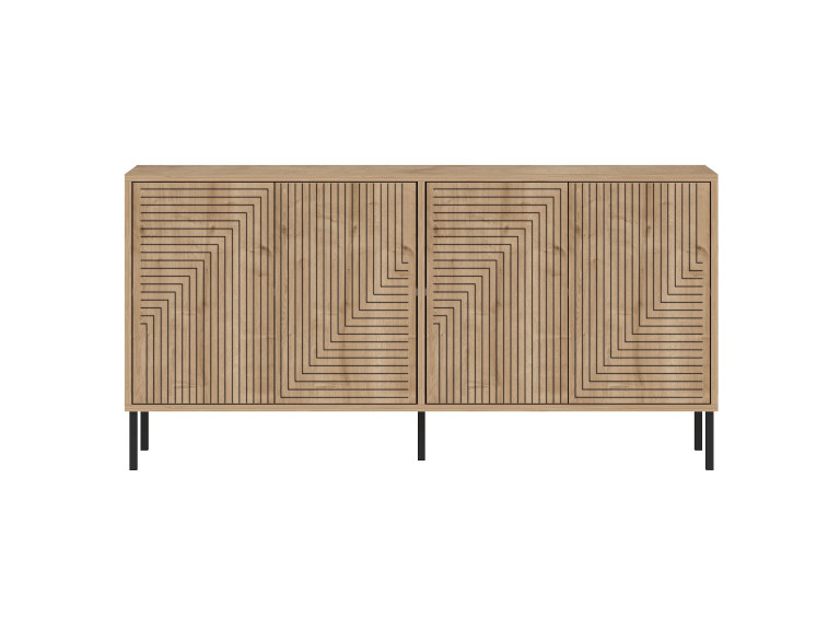 Drewniany kredens "Evolet" - 150 x 36 x 75 cm - Beżowy