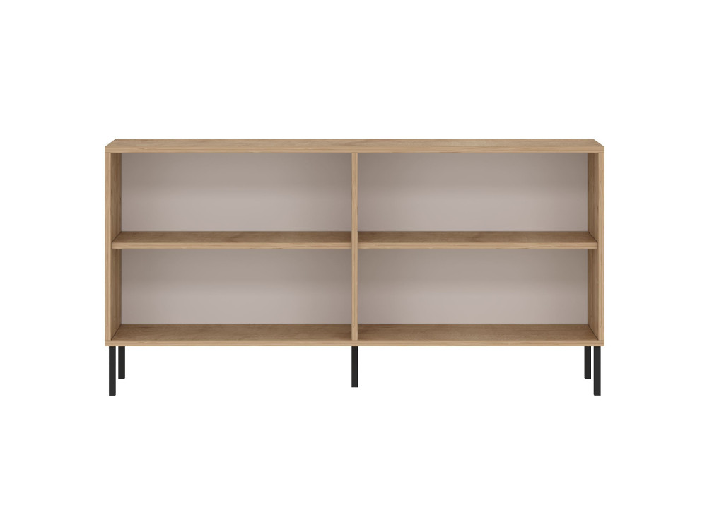 Drewniany kredens "Evolet" - 150 x 36 x 75 cm - Beżowy