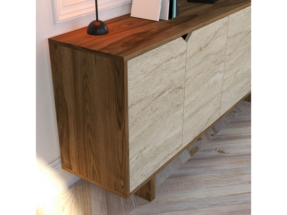 Drewniany kredens „Istemi” – 180 x 40 x 81 cm – trawertyn