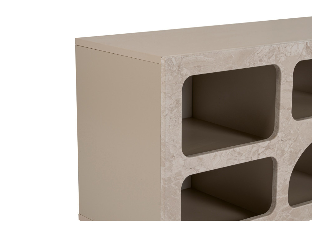 Drewniany kredens "Ferlis" - 160 x 40 x 51 cm - Trawertyn