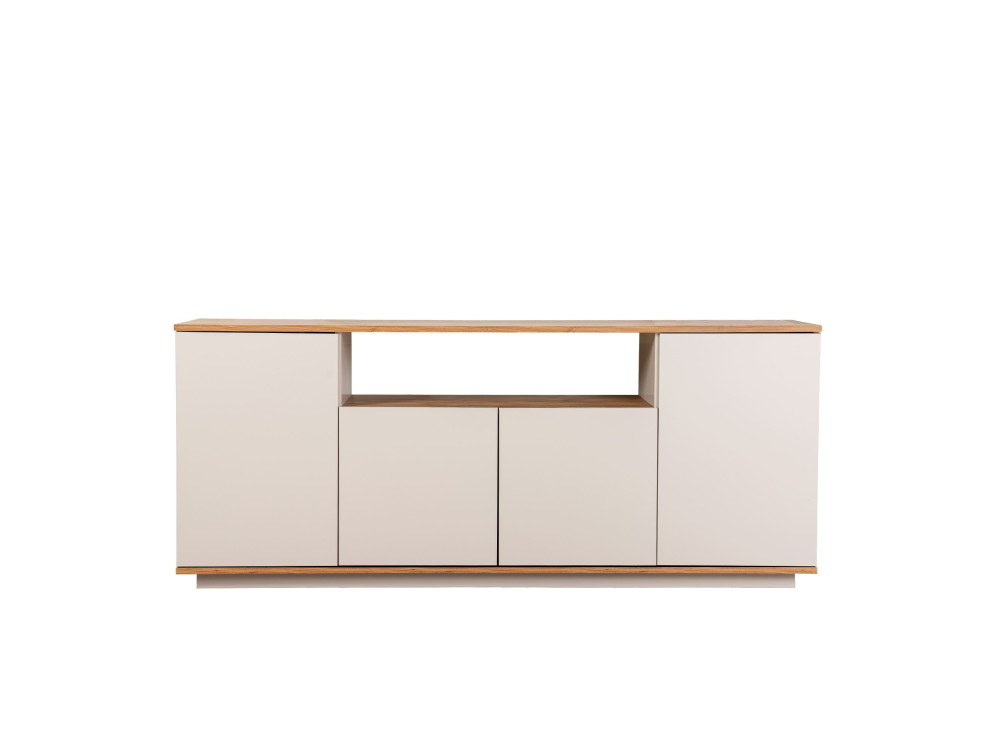 Drewniany kredens "Arista" - 180 x 44 x 75 cm - Beżowy