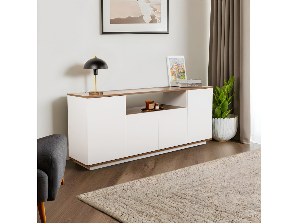 Drewniany kredens "Arista" - 180 x 44 x 75 cm - Biały