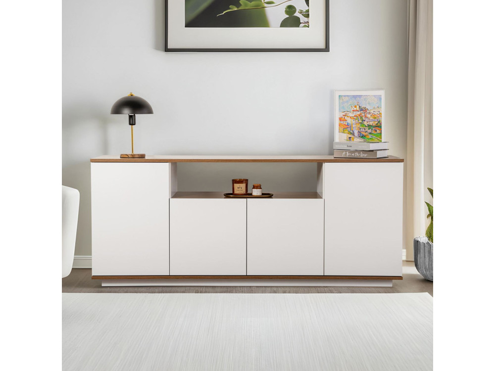 Drewniany kredens "Arista" - 180 x 44 x 75 cm - Biały