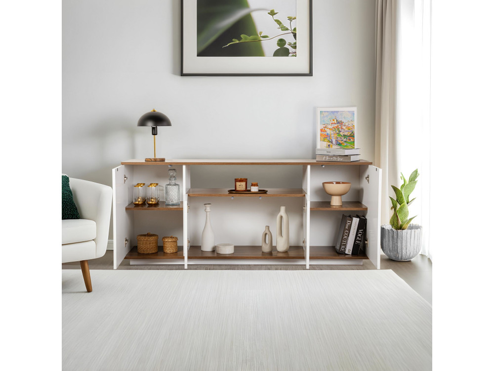 Drewniany kredens "Arista" - 180 x 44 x 75 cm - Biały