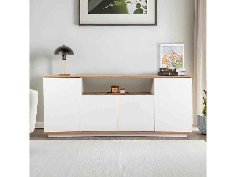 Drewniany kredens "Arista" - 180 x 44 x 75 cm - Biały