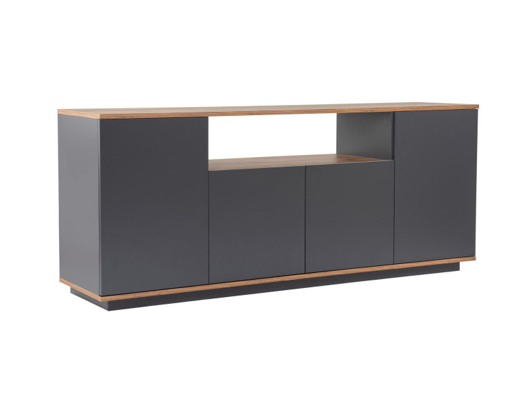 Drewniany kredens "Arista" - 180 x 44 x 75 cm - Antracytowy szary