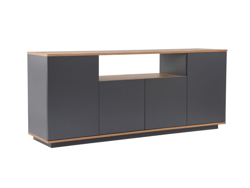 Drewniany kredens "Arista" - 180 x 44 x 75 cm - Antracytowy szary