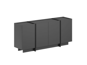 Drewniany kredens "Dorma" - 180 x 45 x 80 cm - Antracyt / Czarny